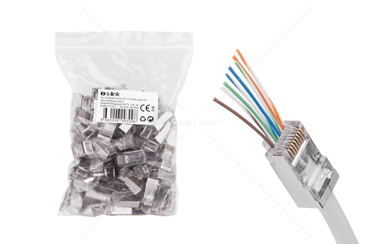 S-link SL-COB26P RJ-45 100 Lü Paket Yeni nesil Jack FTP
