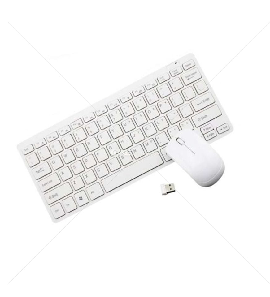 K03 Beyaz Klavye Mouse SET MİNİ TV UYUMLU