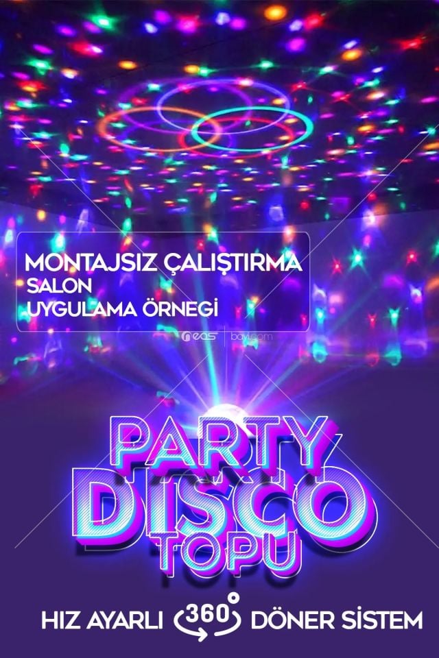 SULED Disko Topu Led Işık Bluetooth Hoparlörlü USB Müzik Çalar Kumanda 360* Dönen Parti Eğlence Işığı 220V