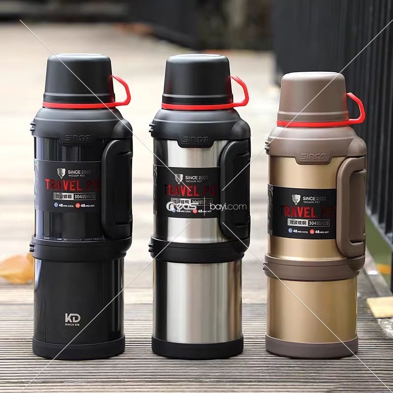 4L TERMUS Büyük Kapasiteli Çift Duvarlı Vakum Yalıtımlı Paslanmaz Çelik Balıkçılık Su Şişesi İçecek Termal Matara Kamp Seyahat Tencere (GOLD)