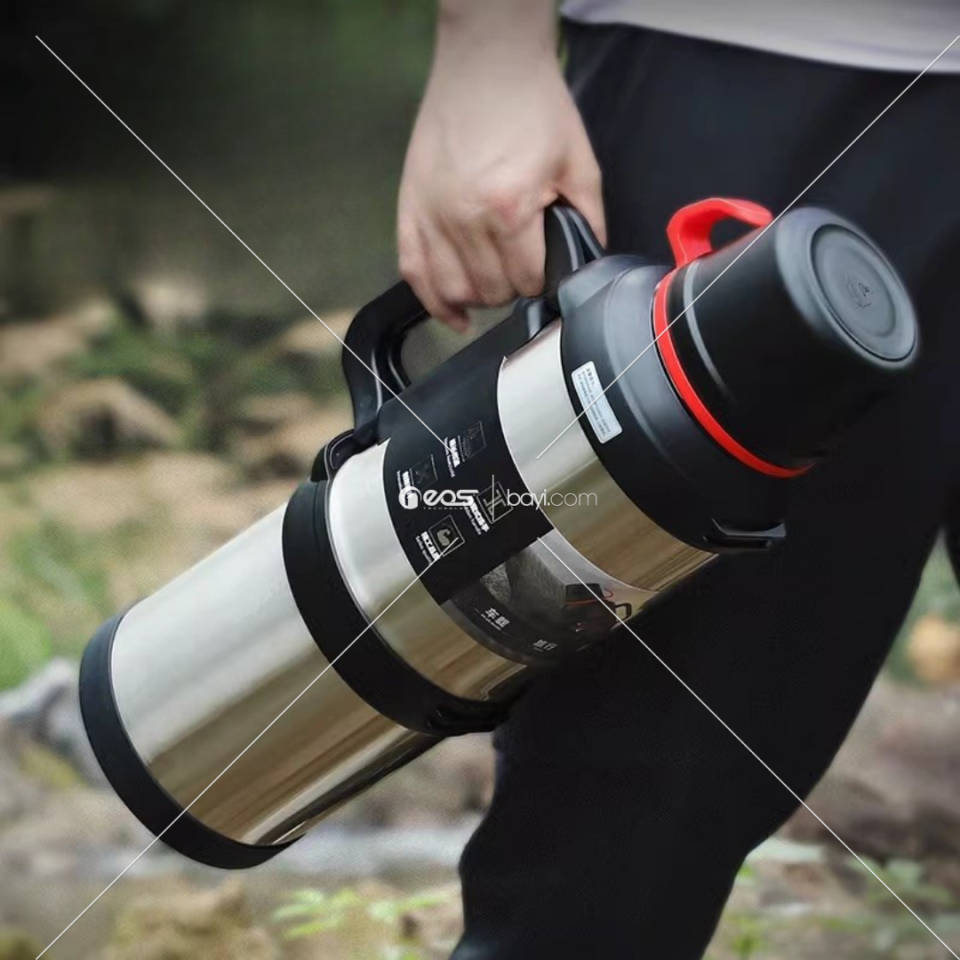 4L TERMUS Büyük Kapasiteli Çift Duvarlı Vakum Yalıtımlı Paslanmaz Çelik Balıkçılık Su Şişesi İçecek Termal Matara Kamp Seyahat Tencere (GOLD)