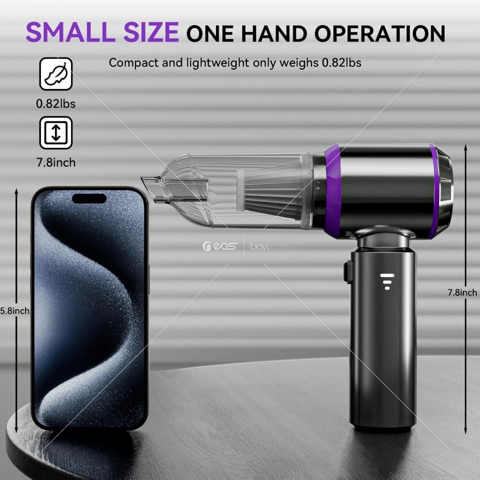 ARAÇ SÜPÜRGE 120W 16000PA ARABA TEMİZLEME SÜPÜRME GÜÇLENDİRİLMİŞ MOTOR